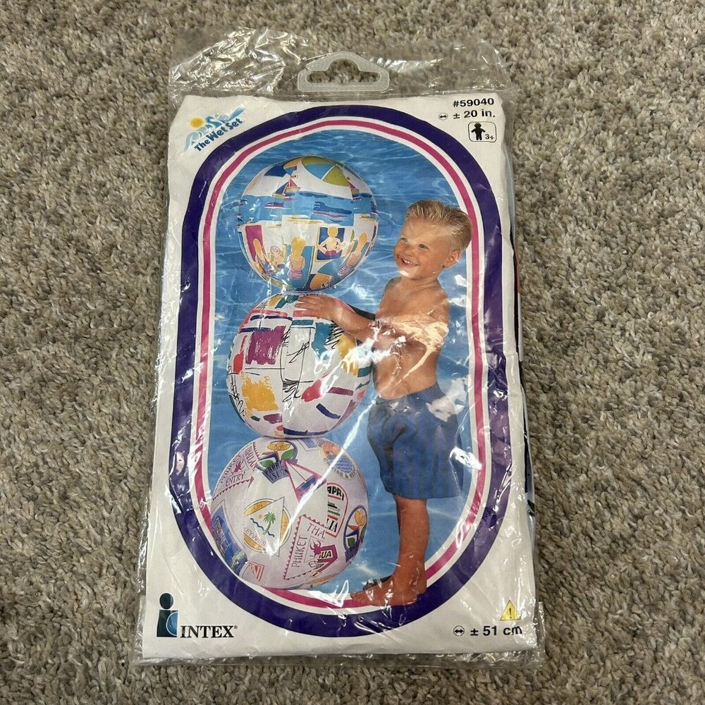 Vintage Intex Beach Balls The Set Set‎ 20 In 1997 New in Pack NIP 59040